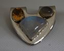 Picture of STERLING SILVER SLIDE PENDANT WITH MOONSTONE, OPAL , YELLOW CITRINE 
