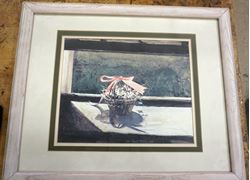 Picture of Andrew Wyeth (May Basket) Plate Signed Framed Lithograph (21" x 17")